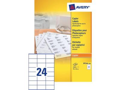 Etiket Avery DP246-100 70x36mm wit 2400 etiketten Etiket Avery DP246-100 70x36mm wit 2400 etiketten