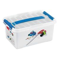 Sunware q-line naaidoos 6l 30x20x14 cm wit/blauw - thumbnail