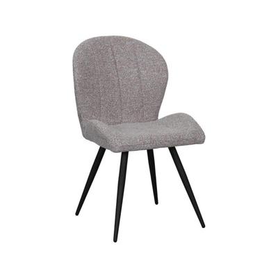 LABEL51 Eetkamerstoel Sil - Mushroom - Royal Boucle - Zwart Metalen Frame