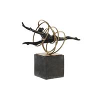 Decoratieve figuren DKD Home Decor Zwart Gouden Metaal Hars Modern (36 x 14 x 29,5 cm) - thumbnail
