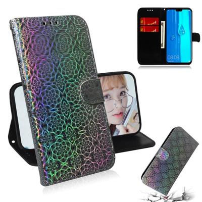 Voor Huawei Y9 (2019)/genieten van 9 plus effen kleur kleurrijke magnetische Buckle horizontale Flip PU lederen draagtas met houder & kaartsleuven & p
