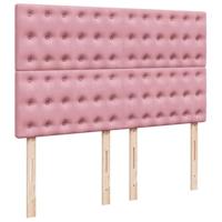Boxspring met matras fluweel roze 140x200 cm - thumbnail