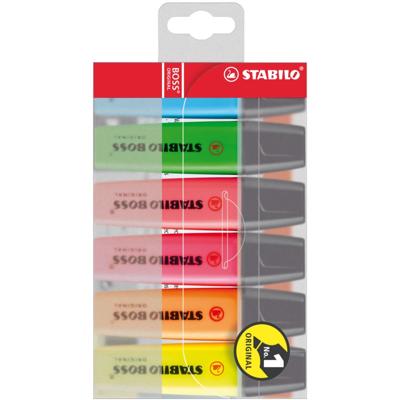 Markeerstift Stabilo Boss Original 6 kleuren Markeerstift Stabilo Boss Original 6 kleuren