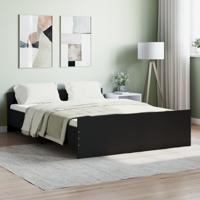 Bedframe met hoofd- en voeteneinde zwart 135x190 cm - thumbnail