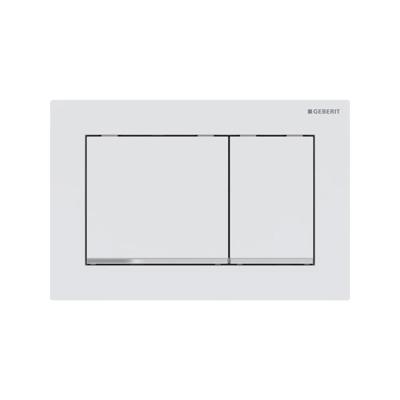Drukplaat Geberit Omega 30 voor 2-toets Spoeling met Glansverchroomde Designstroken Mat Wit