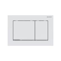 Drukplaat Geberit Omega 30 voor 2-toets Spoeling met Glansverchroomde Designstroken Mat Wit - thumbnail