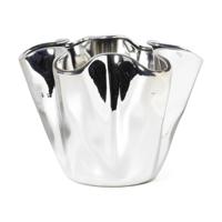 Vaas golf - zilverkleurig - 24x22x17.7 cm - thumbnail