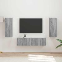 Tv-meubelset Wandgemonteerd 2 pcs Grijs Sonoma Bewerkt hout - thumbnail