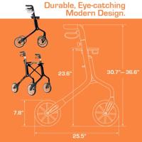 Rollator Let&apos;s Move (5,4 kg) | TrustCare | Lichtgewicht rollator | Zonder remkabels | Kleur: Zwart | TCLMO201 - thumbnail