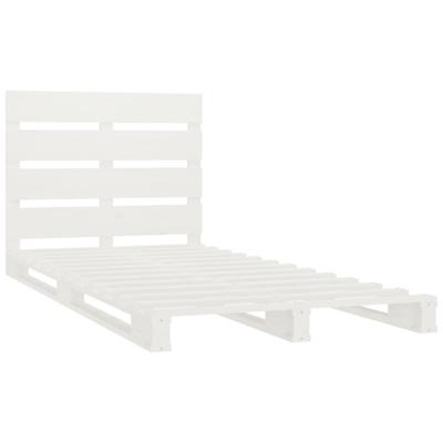 Bedframe massief grenenhout wit 120x190 cm