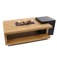 Enjoyfires: Vuurtafel Teakhout Rechthoek - Zwart - thumbnail