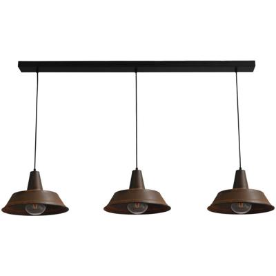 Masterlight Stoere roest eetkamer lampIndustria 3x35 roestbruin 3-lichts - 2546-25-25-S-130-3