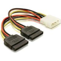 Delock 60102 Kabel SATA 15-pins HDD 2 x naar 4-pins male - thumbnail