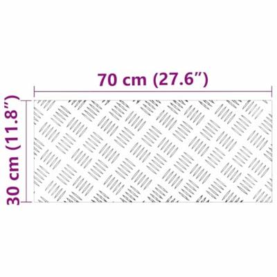VidaXL Trap tread rechthoekig 2 pcs zilver 70 x 30 cm aluminium