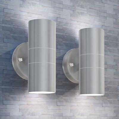 VidaXL Led-wandlamp buiten op-/neerwaarts rvs 2 st