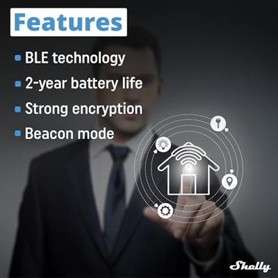 Shelly Shelly BLU Wall Switch 4 - Stand Alone Afstandsbediening, Toets Bluetooth Low Energy