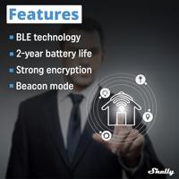 Shelly Shelly BLU Wall Switch 4 - Stand Alone Afstandsbediening, Toets Bluetooth Low Energy - thumbnail