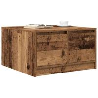 Salontafel met lades 70,5x70x40 cm oud hout - thumbnail