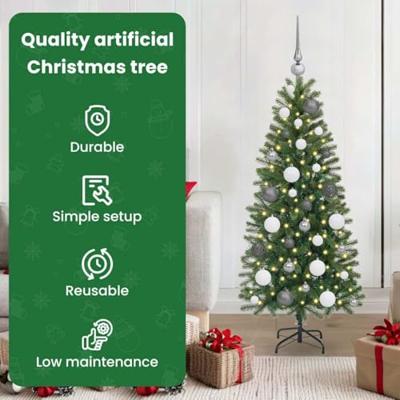 VidaXL Kunstkerstboom met 150 led met standaard groen 120 cm pe en pvc