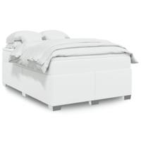 Boxspring met matras kunstleer wit 140x190 cm - thumbnail
