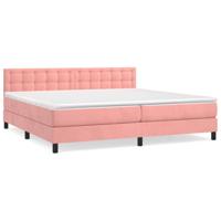 Boxspring met matras fluweel roze 200x200 cm - thumbnail
