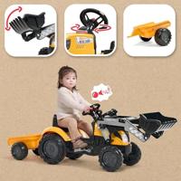 Mighty Builder Traptractor - FALK - Met aanhanger - Geel - 100% Gemaakt in Frankrijk - 50% Gerecycled plastic - Vanaf 2 jaar - thumbnail