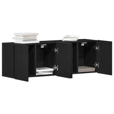 Tv-meubels 2 st 160x30x41 cm bewerkt hout zwart eikenkleurig