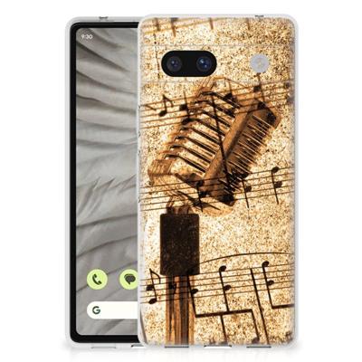 Google Pixel 7A | Siliconen hoesje | met foto Bladmuziek