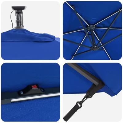 VidaXL Parasol azurblauw 294 x 200 x 270 cm polyester en aluminium VidaXL Parasol azurblauw 294 x 200 x 270 cm polyester en aluminium