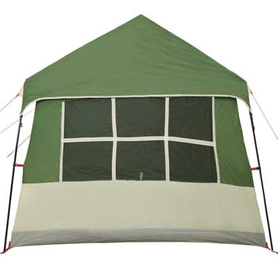 Gezinstent Groen en beige 622 x 295 x 238 cm Polyester en staal