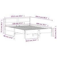 Bedframe met hoofdbord massief grenenhout 120x200 cm - thumbnail