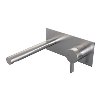Inbouw Wastafelmengkraan Brauer Brushed Edition Coldstart Rechte Uitloop Halfronde Hendel Rechts Geborsteld RVS PVD Met Afdekplaat Brauer Inbouw Wastafelmengkraan Brauer Brushed Edition Coldstart Rechte Uitloop Halfronde Hendel Rechts Geborsteld RVS PVD Met Afdekplaat Brauer