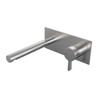 Inbouw Wastafelmengkraan Brauer Brushed Edition Coldstart Rechte Uitloop Halfronde Hendel Rechts Geborsteld RVS PVD Met Afdekplaat Brauer - thumbnail