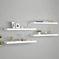 Wandschappen zwevend 4 st 80x23,5x3,8 cm MDF wit - thumbnail