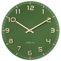 Wandklok 40 cm - Geruisloos - Groen - Glas/Aluminium - "Classy Medium" - thumbnail