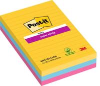 Post-it Super Sticky notes XXL Carnival, 90 vel, ft 101 X 152 mm, gelijnd, geassorteerde kleuren, pak van - thumbnail