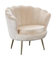Artistiq Fauteuil 'Lizzy', Velvet, kleur Beige - thumbnail
