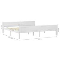 Bedframe massief grenenhout wit 200x200 cm - thumbnail