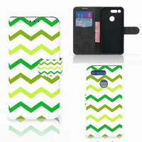 Honor View 20 Telefoon Hoesje Zigzag Groen - thumbnail
