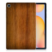 Samsung Galaxy Tab S6 Lite | S6 Lite (2022) Silicone Tablet Hoes Donker Hout - thumbnail