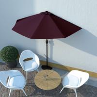 VidaXL Balkonparasol half aluminium paal 270x144x222 cm bordeauxrood - thumbnail