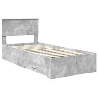 Bedframe met hoofdeinde Beton Grijs 90 x 190 cm Bewerkt hout - thumbnail