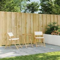 Bistrostoelen 2 st inklapbaar met kussens bamboe crèmewit - thumbnail