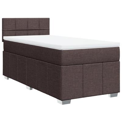 Boxspring met matras stof donkerbruin 90x200 cm - thumbnail