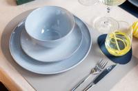 Cookinglife Onderzetters - Vegan leer - Grijs / Blauw - Organic - dubbelzijdig - 13 x 11 cm - 6 stuks - thumbnail