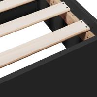 Bedframe met lades bewerkt hout zwart 75x190 cm - thumbnail