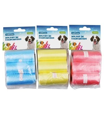 Nobleza Hondenpoepzakjes - 3 Rollen - 45 Poepzakjes - Roze, geel of blauw Nobleza Hondenpoepzakjes - 3 Rollen - 45 Poepzakjes - Roze, geel of blauw
