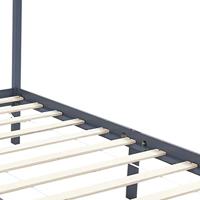 Hemelbedframe massief grenenhout grijs 90x200 cm - thumbnail