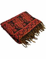 YogaStyles Meditatiedeken nr 124 oranje donkerbruin acrylic wool - thumbnail