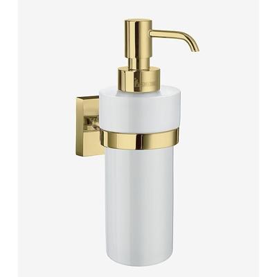 Zeepdispenser Smedbo House Wandmodel Porselein Glas met Messing